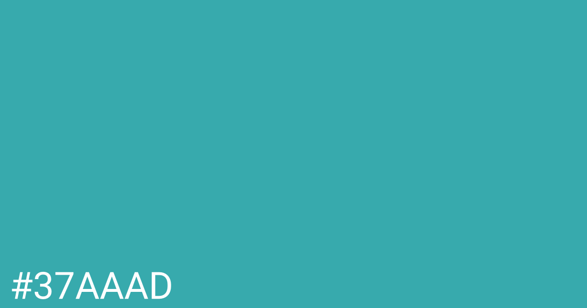 Hex color #37aaad graphic