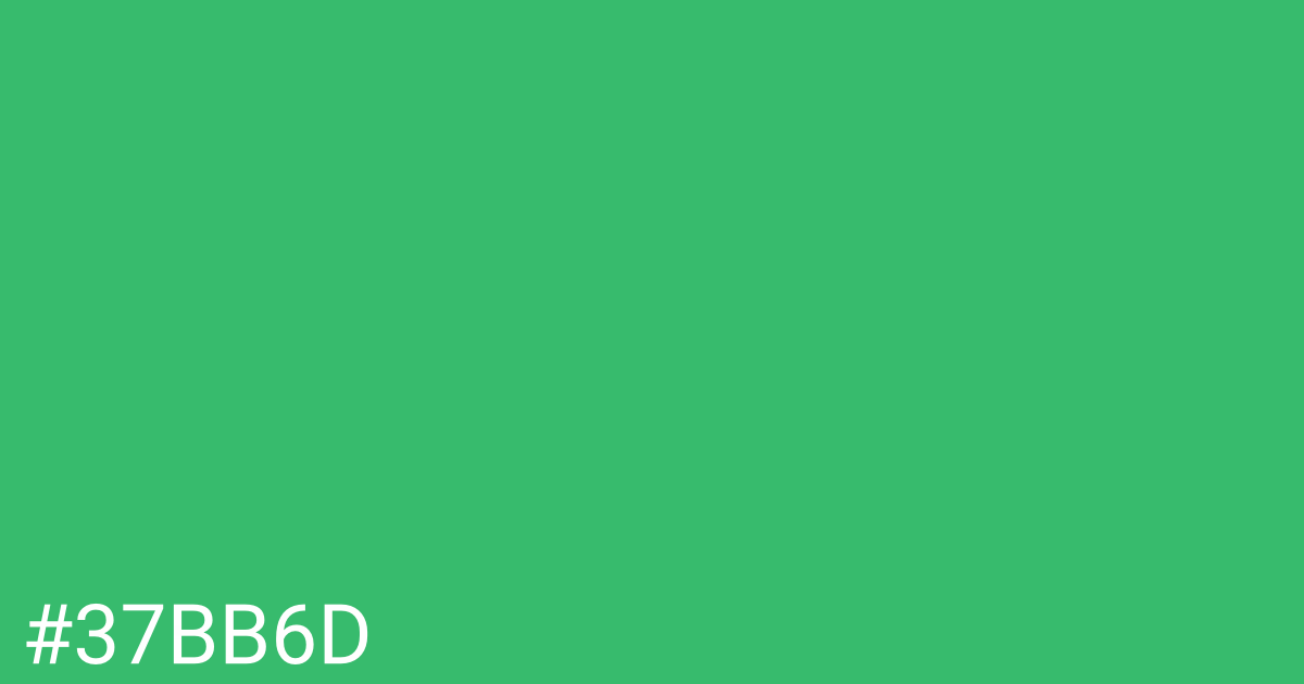 Hex color #37bb6d graphic