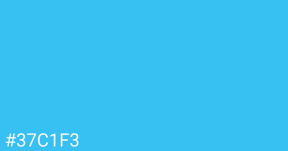Hex color #37c1f3 graphic