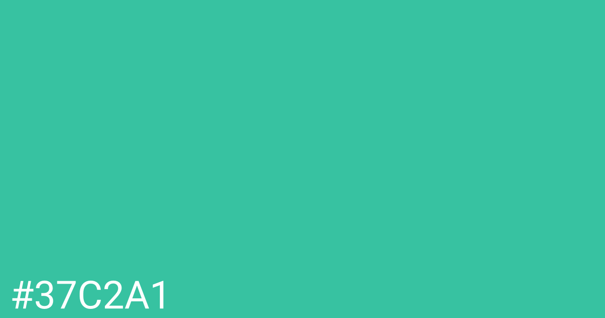 Hex color #37c2a1 graphic