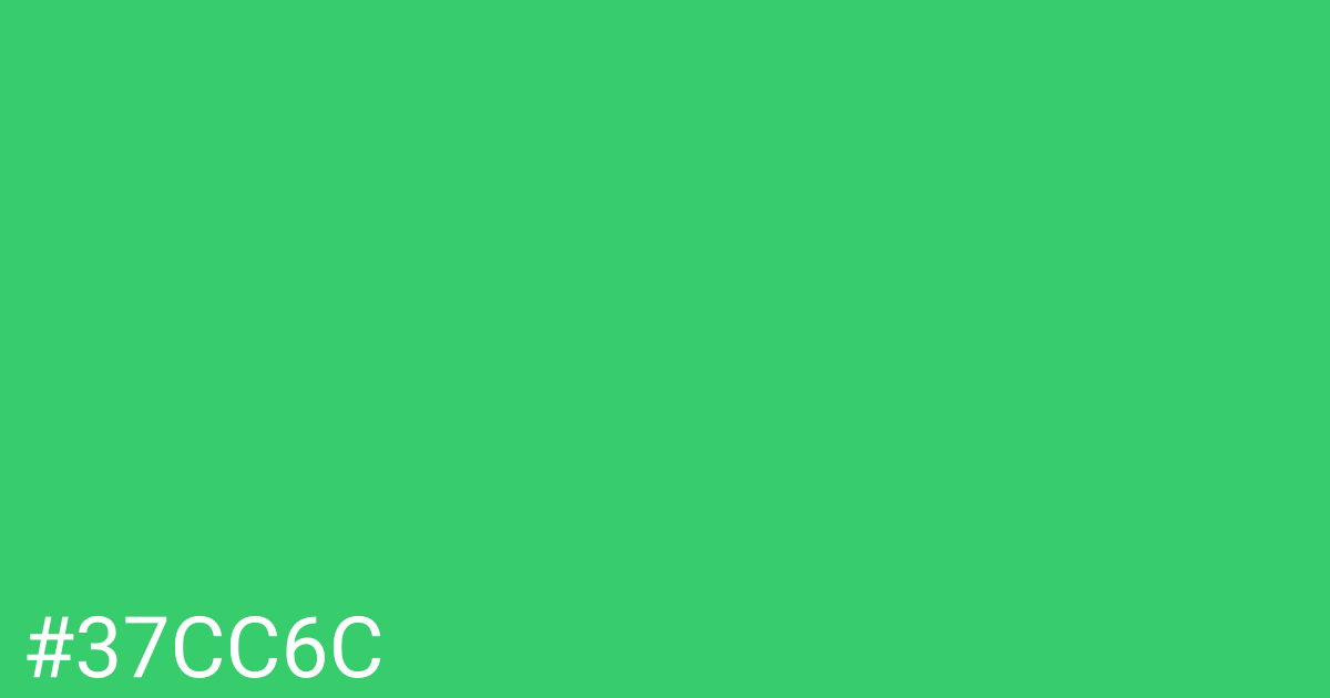 Hex color #37cc6c graphic