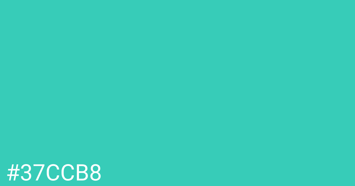 Hex color #37ccb8 graphic