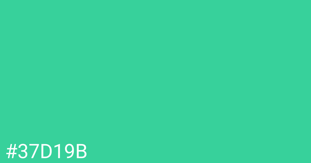 Hex color #37d19b graphic