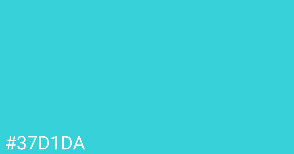 Hex color #37d1da graphic