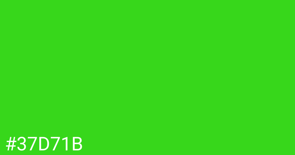 Hex color #37d71b graphic