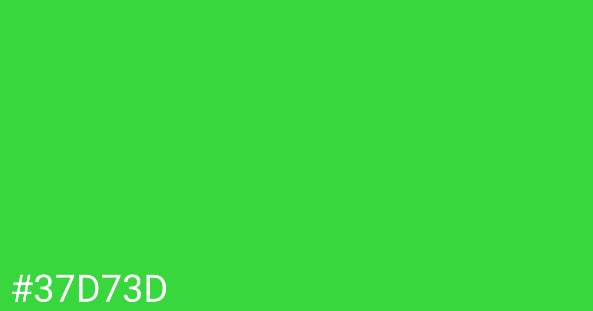 Hex color #37d73d graphic