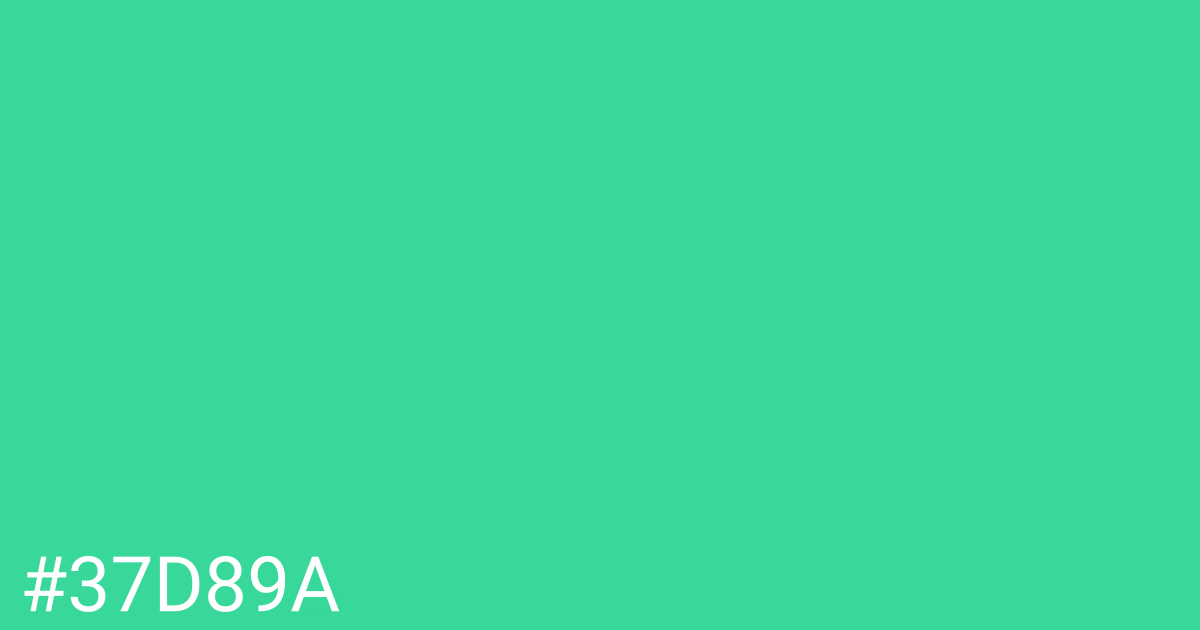 Hex color #37d89a graphic
