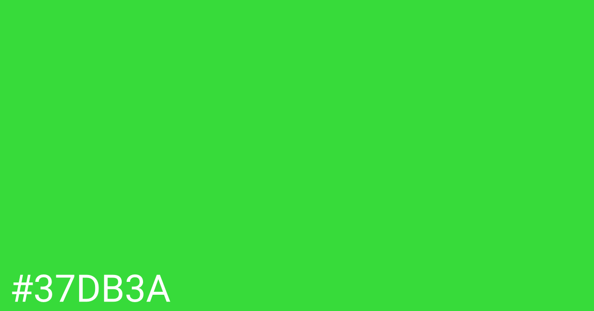 Hex color #37db3a graphic