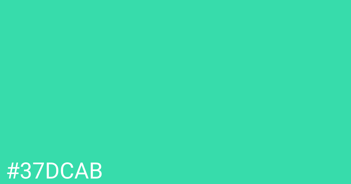 Hex color #37dcab graphic