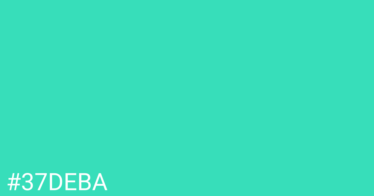 Hex color #37deba graphic