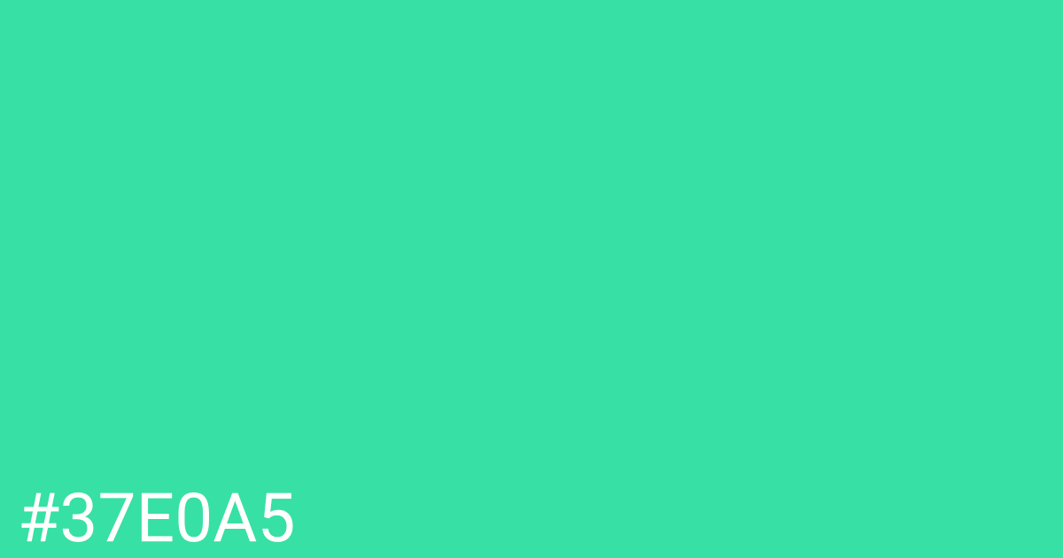 Hex color #37e0a5 graphic