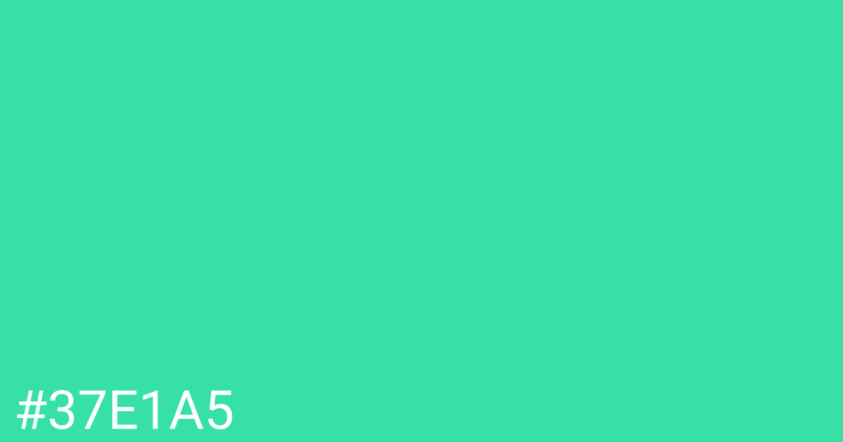 Hex color #37e1a5 graphic