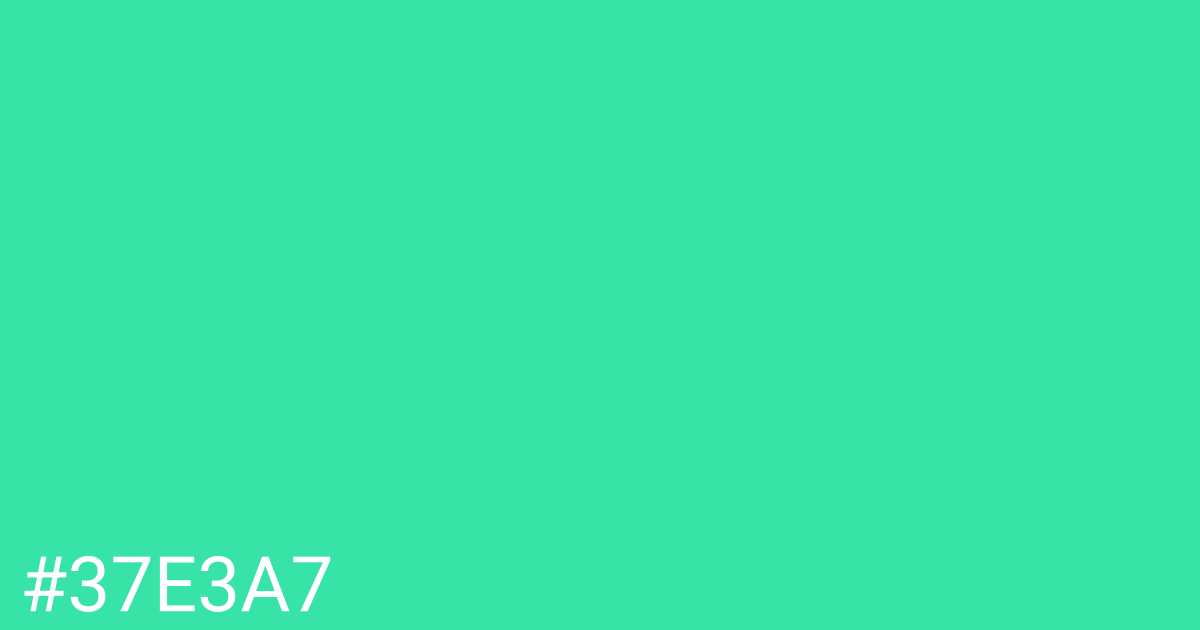 Hex color #37e3a7 graphic