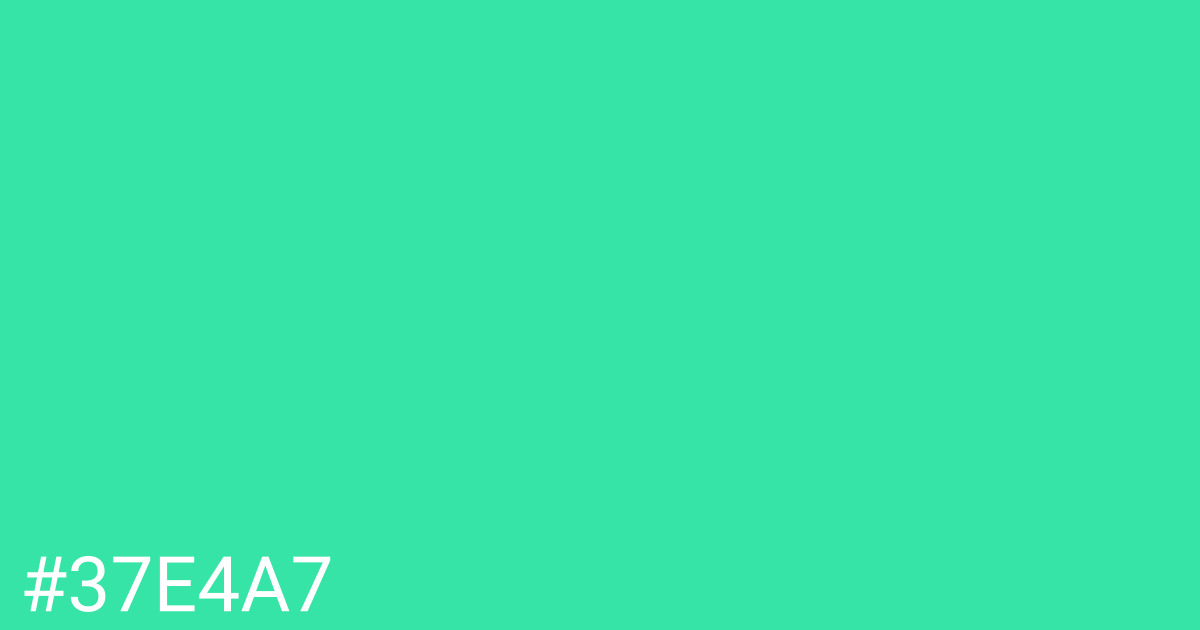 Hex color #37e4a7 graphic
