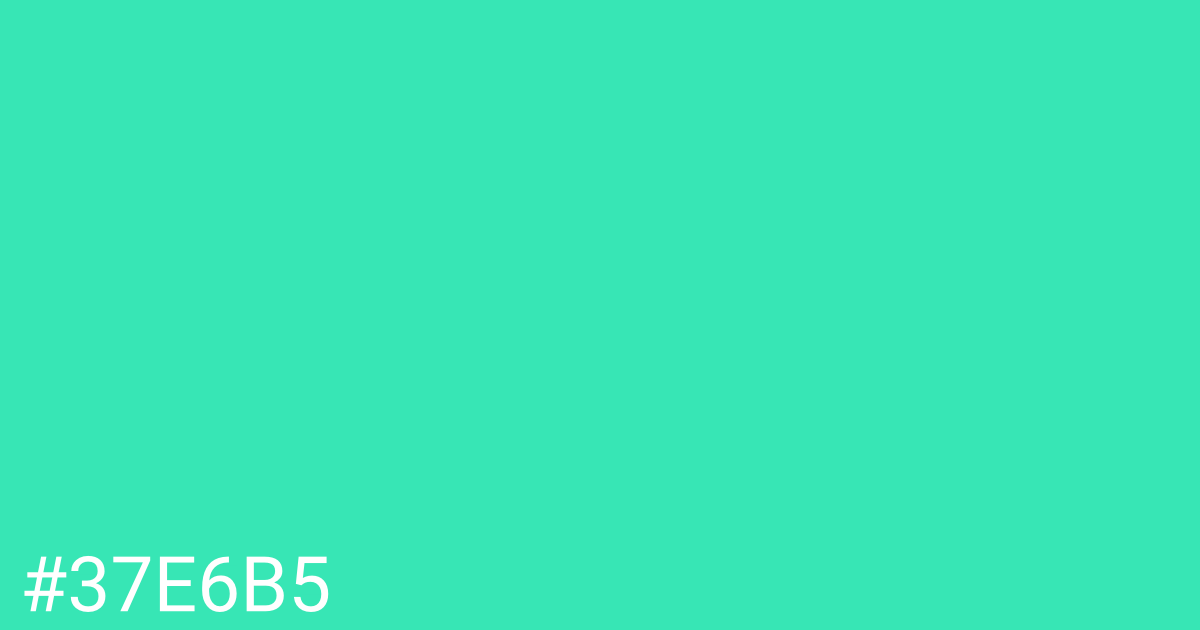 Hex color #37e6b5 graphic