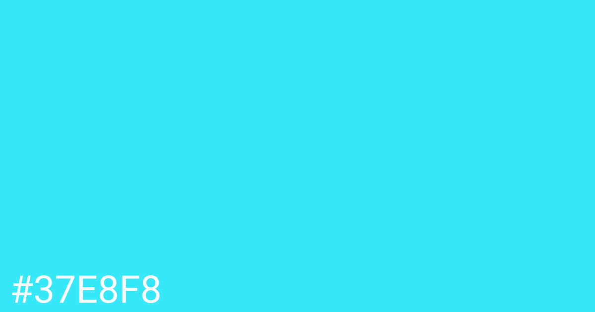 Hex color #37e8f8 graphic