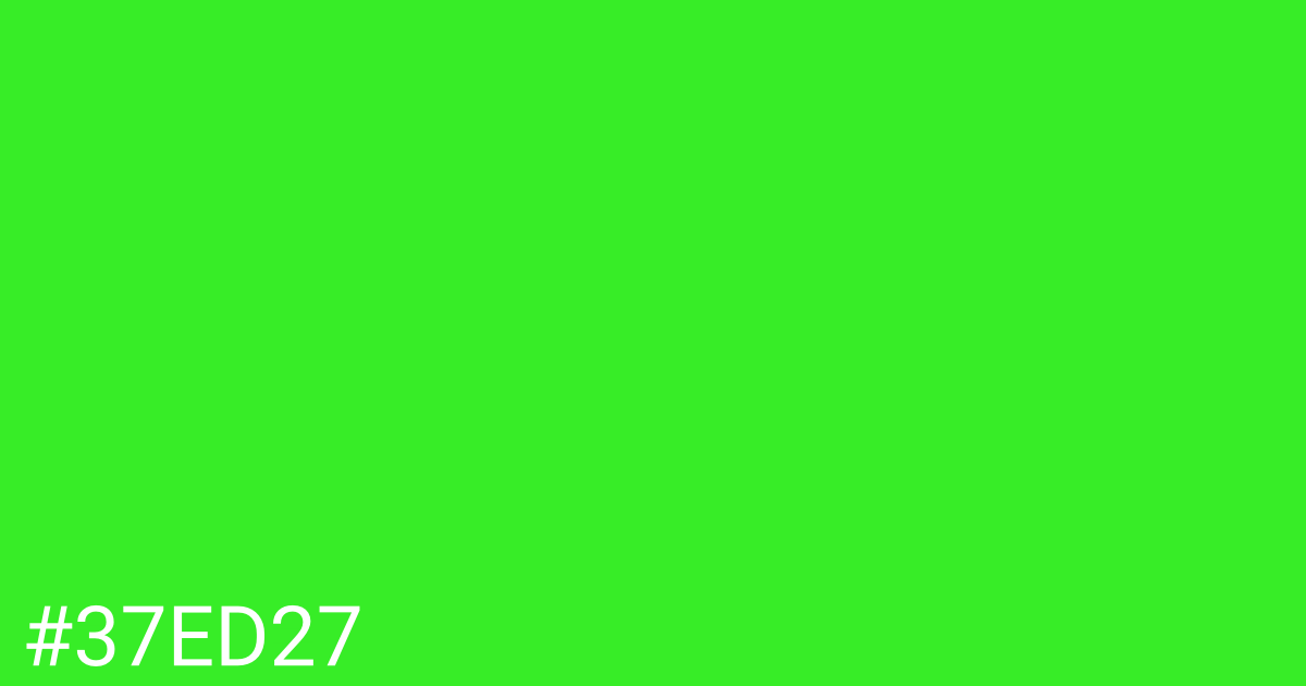 Hex color #37ed27 graphic