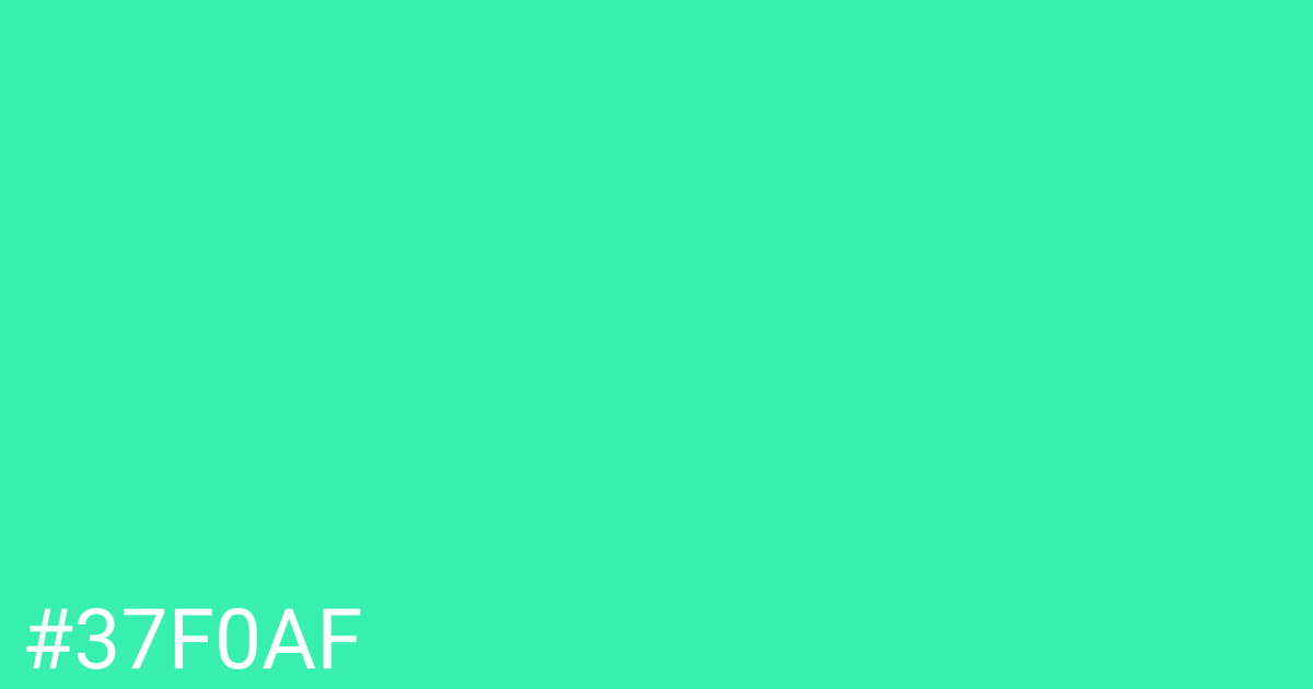 Hex color #37f0af graphic