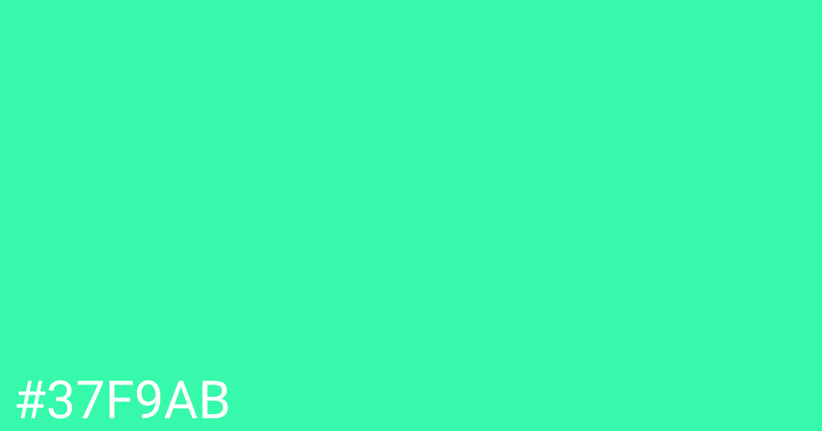 Hex color #37f9ab graphic