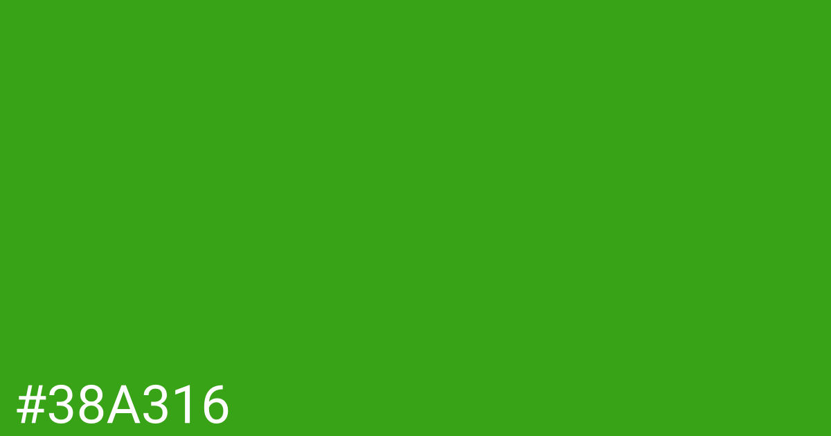 Hex color #38a316 graphic