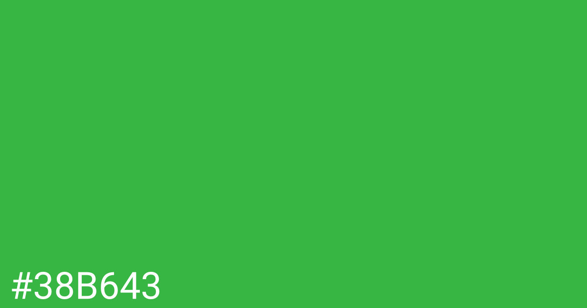 Hex color #38b643 graphic