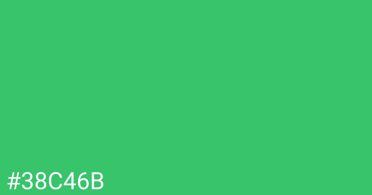 Hex color #38c46b graphic