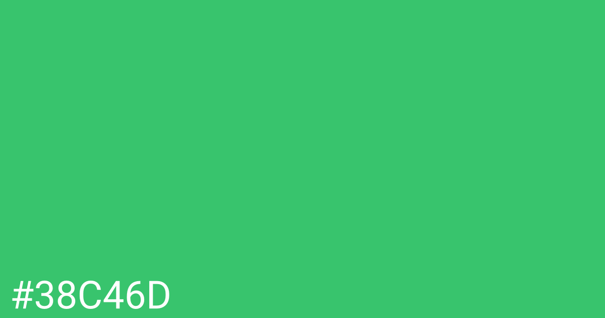 Hex color #38c46d graphic