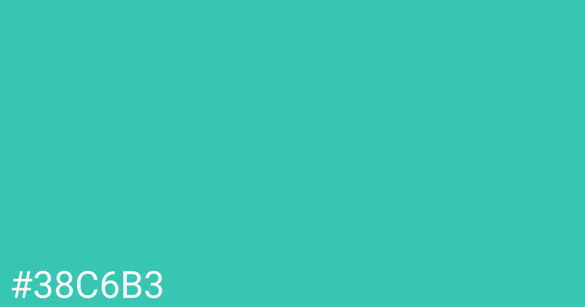 Hex color #38c6b3 graphic