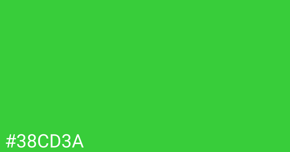 Hex color #38cd3a graphic