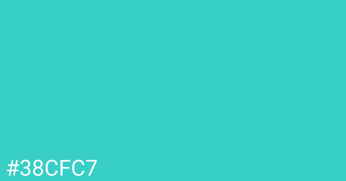 Hex color #38cfc7 graphic