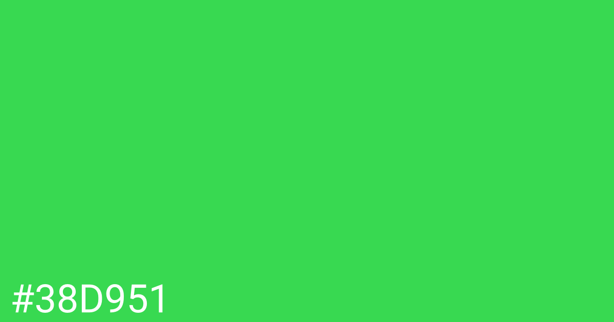 Hex color #38d951 graphic