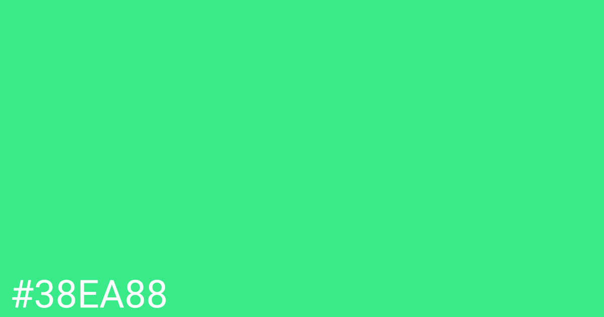 Hex color #38ea88 graphic