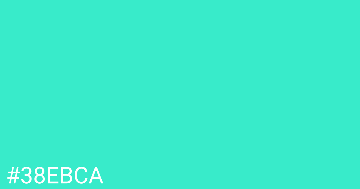Hex color #38ebca graphic