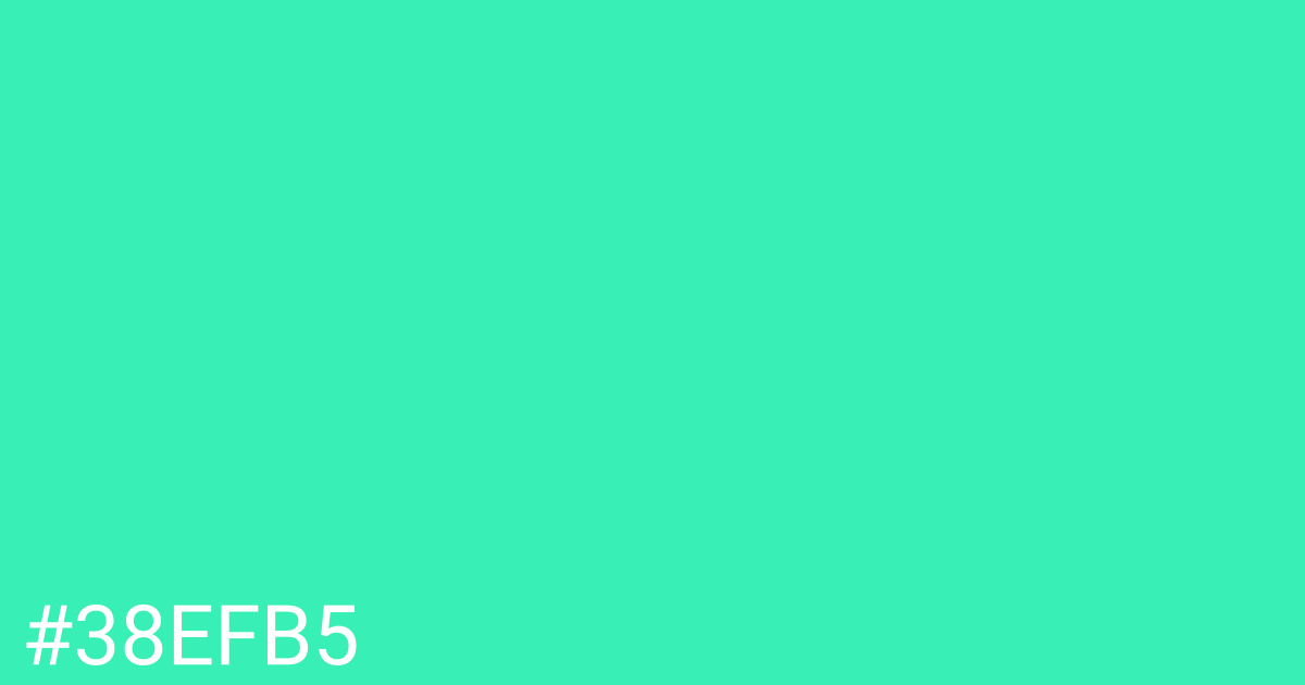 Hex color #38efb5 graphic