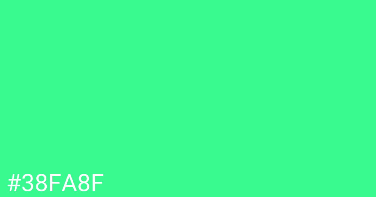 Hex color #38fa8f graphic