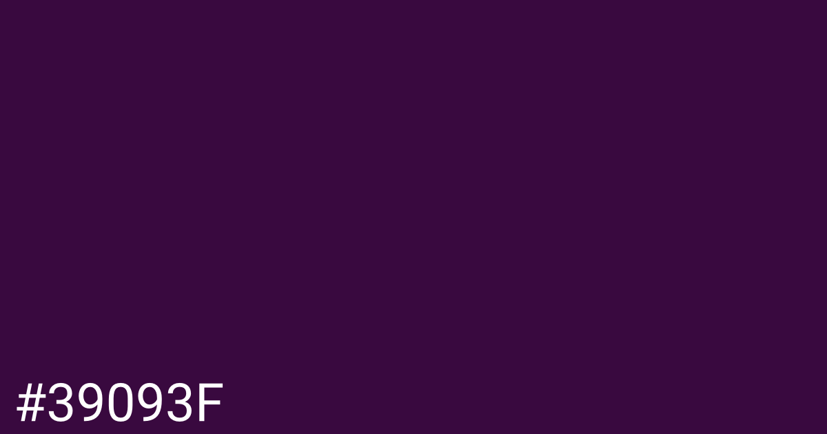 Hex color #39093f graphic