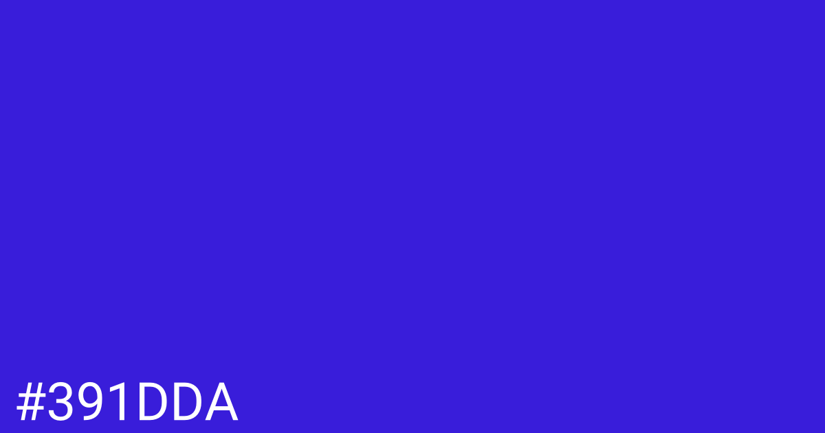 Hex color #391dda graphic