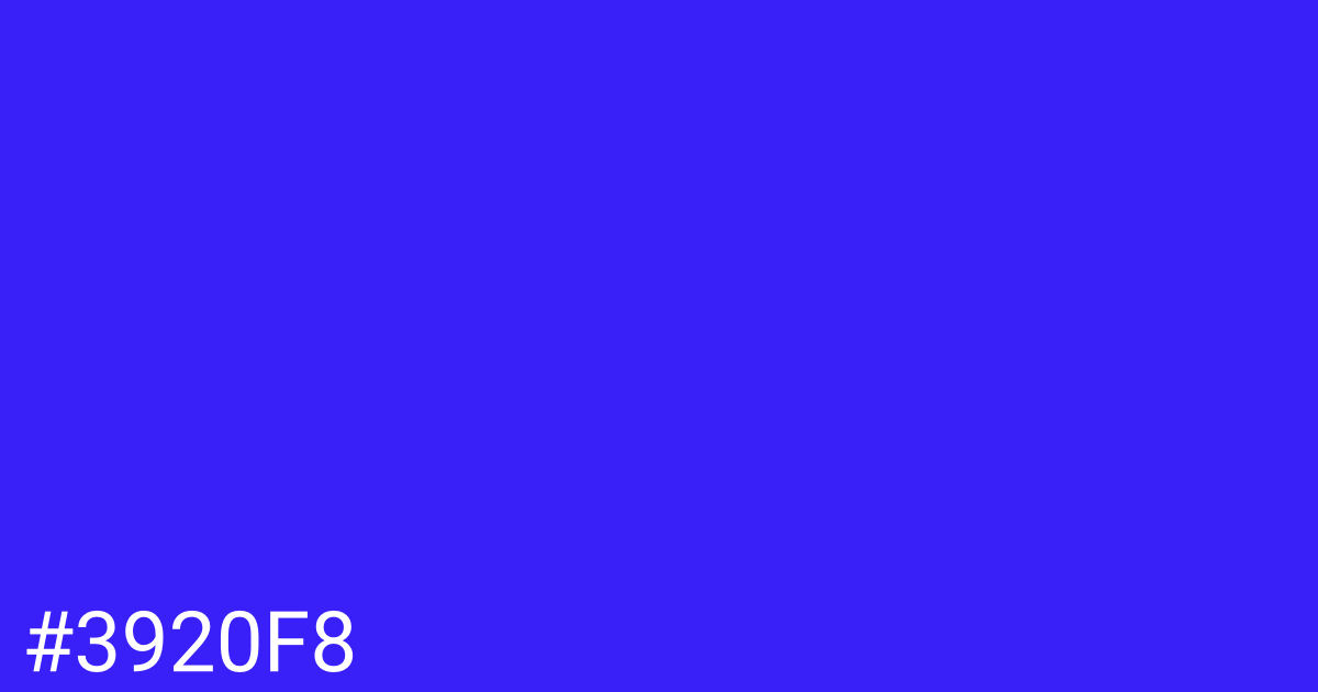 Hex color #3920f8 graphic