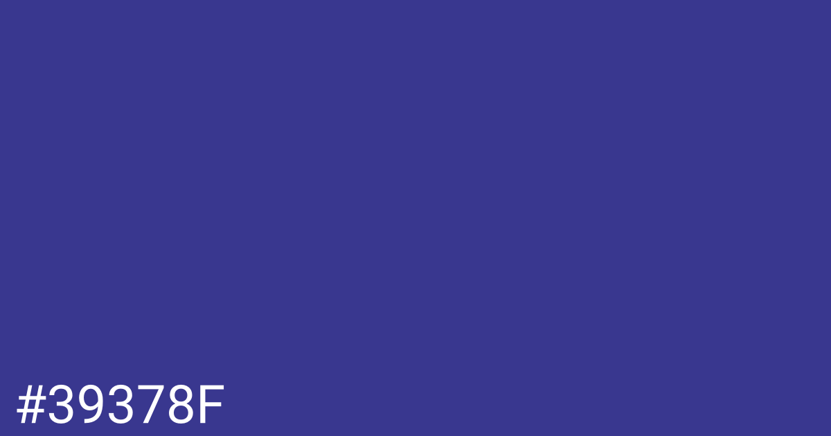 Hex color #39378f graphic