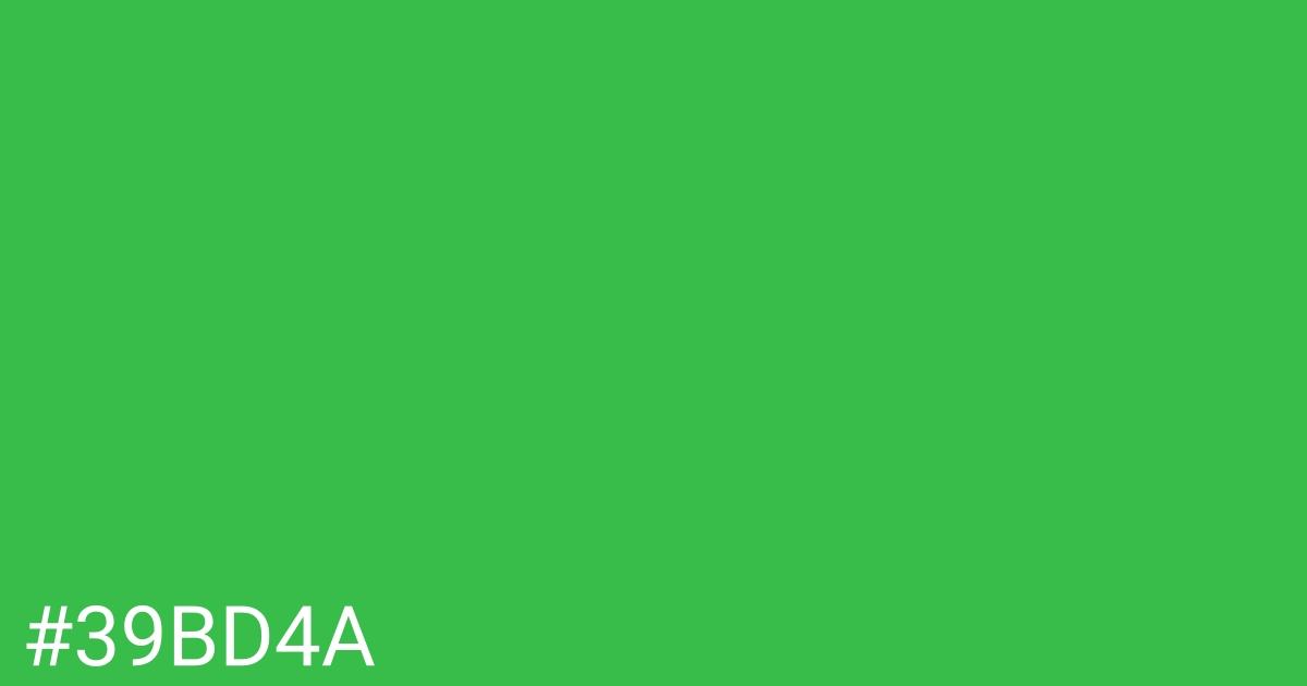 Hex color #39bd4a graphic