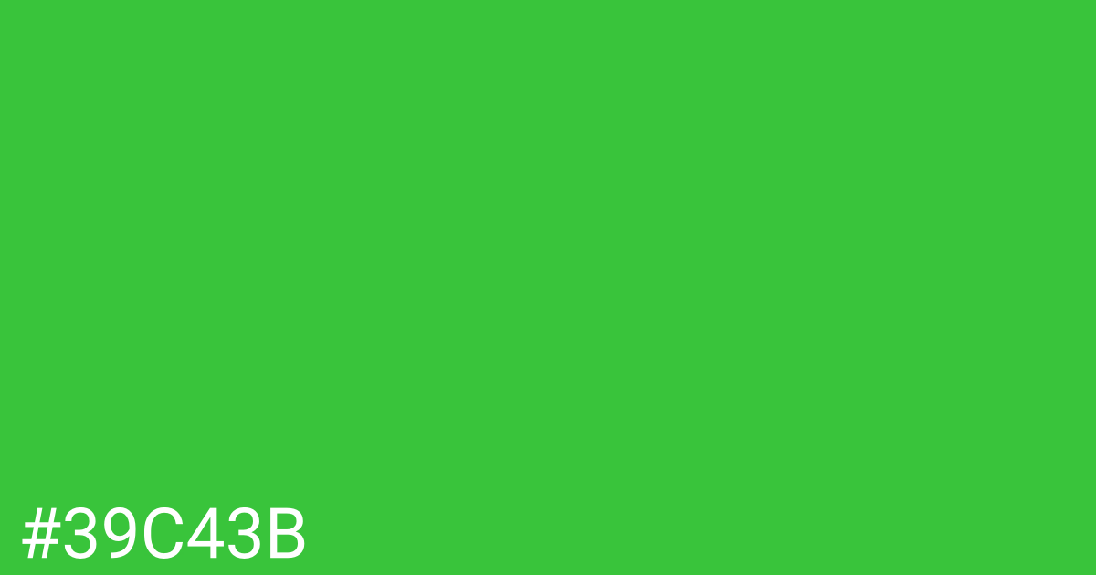 Hex color #39c43b graphic