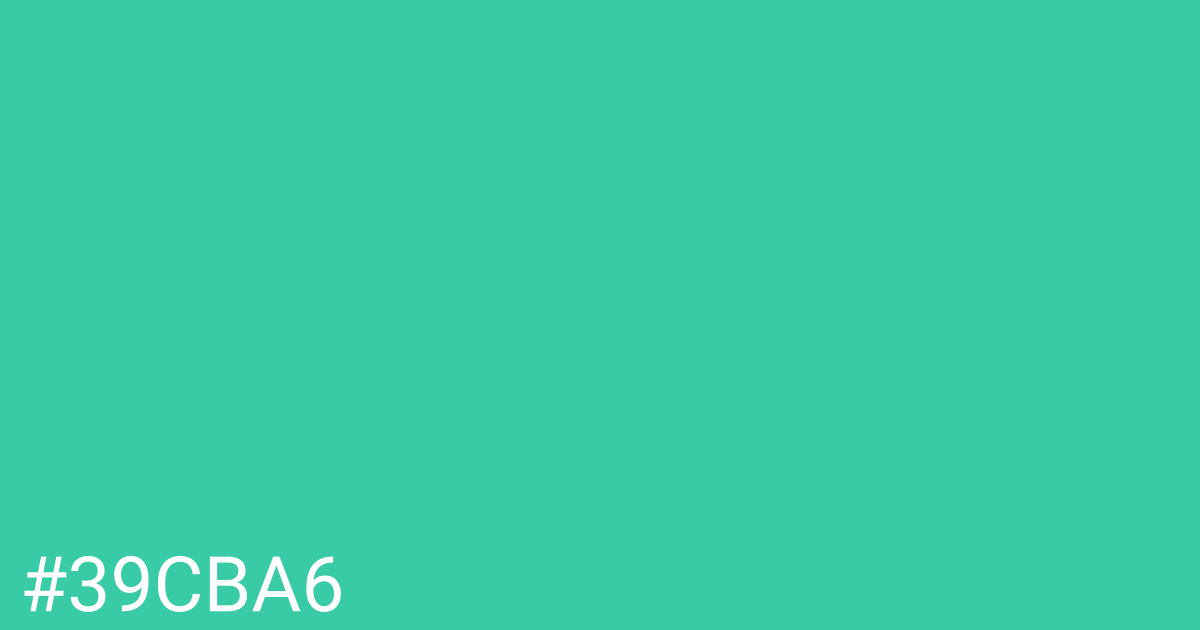 Hex color #39cba6 graphic