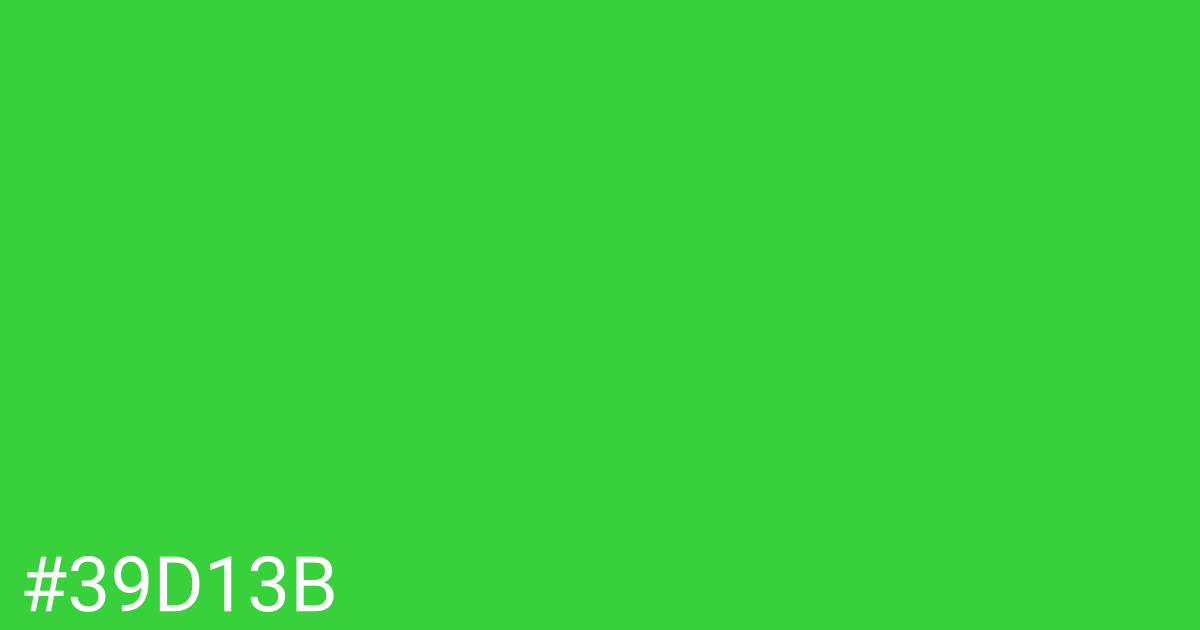 Hex color #39d13b graphic