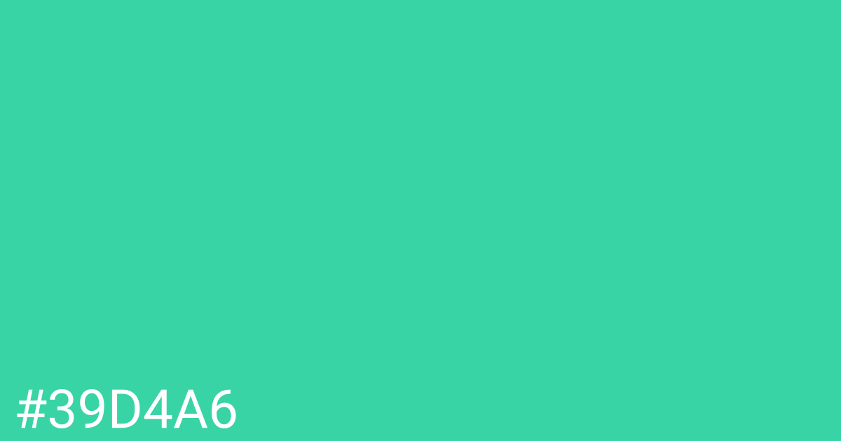 Hex color #39d4a6 graphic