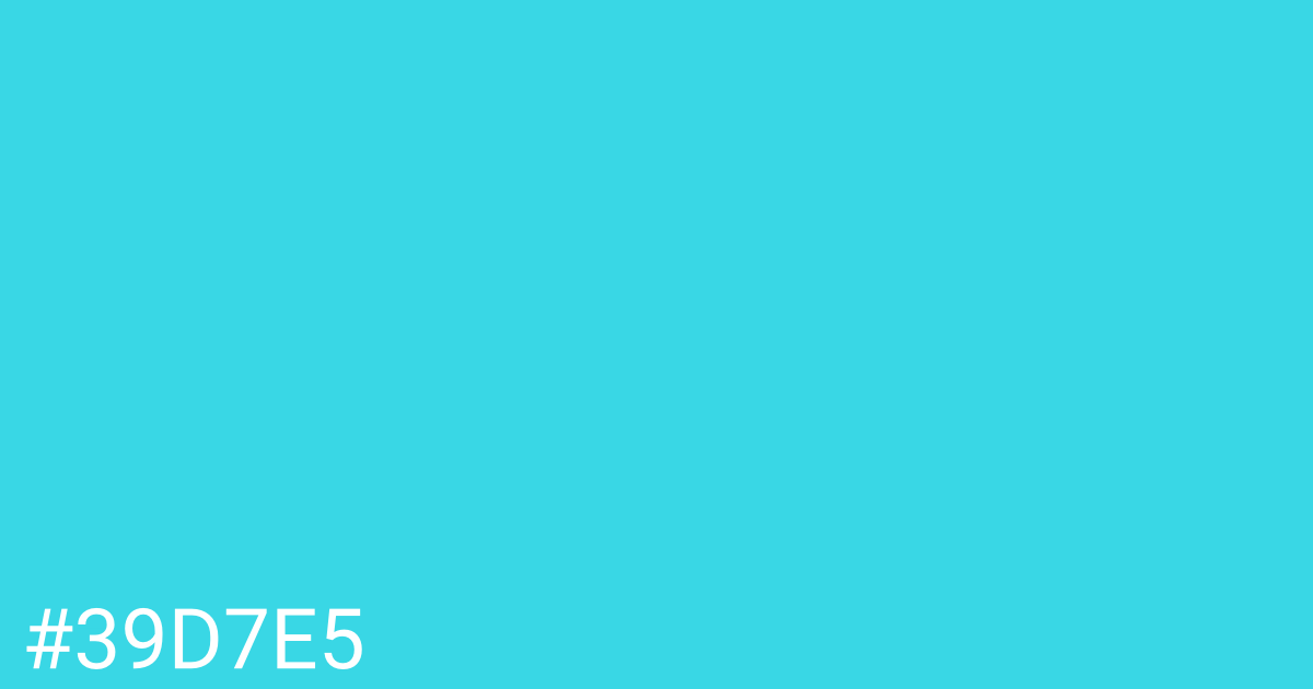 Hex color #39d7e5 graphic