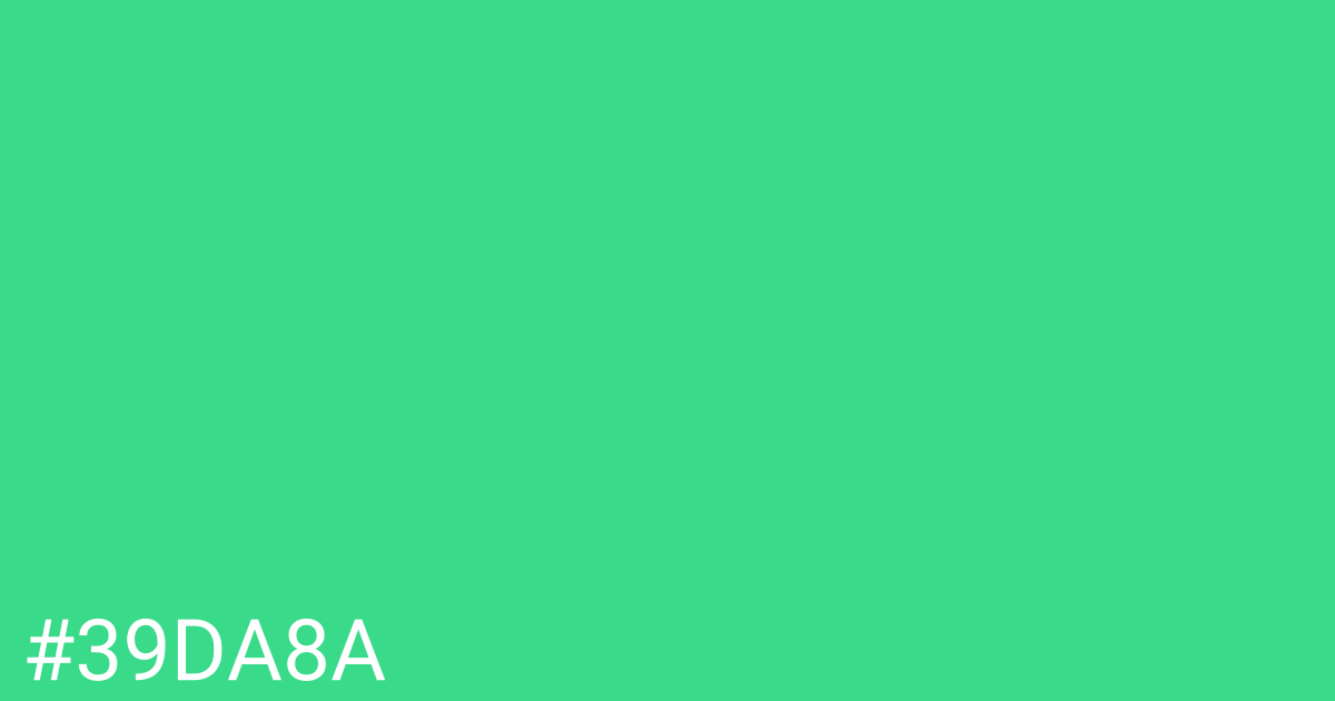 Hex color #39da8a graphic