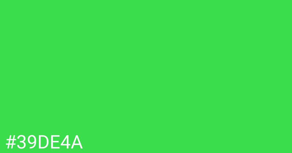 Hex color #39de4a graphic