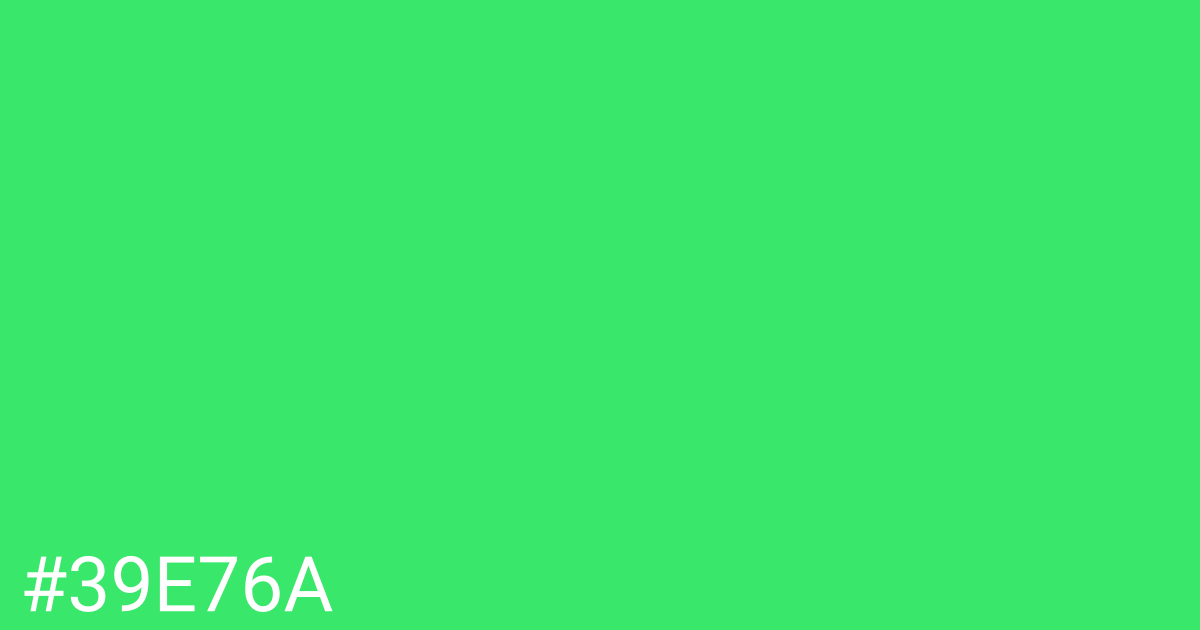 Hex color #39e76a graphic