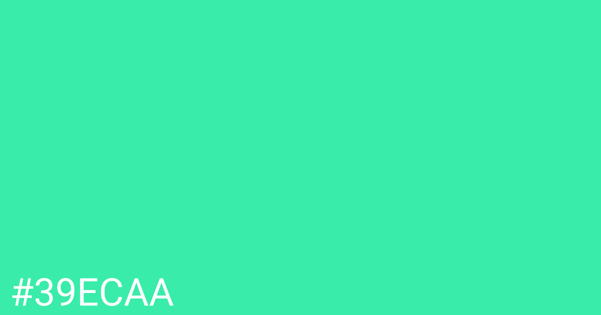 Hex color #39ecaa graphic