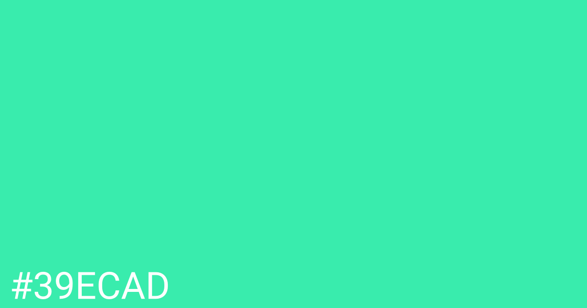 Hex color #39ecad graphic